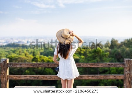 Woman enjoy the scenery view