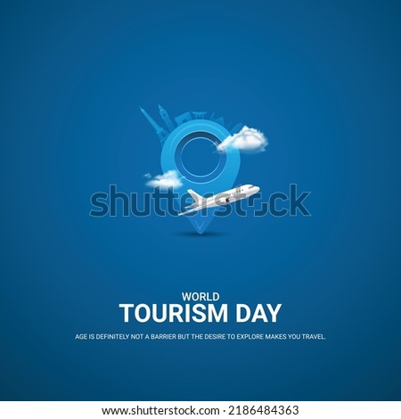 World Tourism Day. Travel concept.  3D illustration.  Royalty-Free Stock Photo #2186484363
