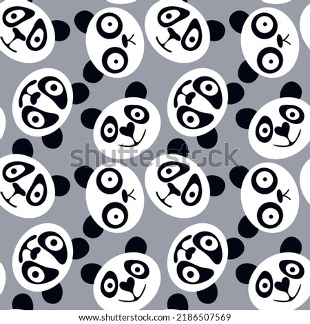 Animals cartoon seamless panda pattern for kids clothes print and wrapping paper and accessories and notebooks and fabrics 