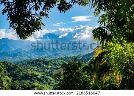 Jamaica landscape blue mountain view  Royalty-Free Stock Photo #2186516047