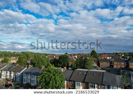 Dramatic Sky and Moving Clouds over Luton Town of England. British City