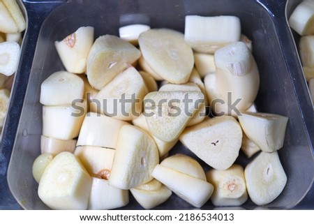 fresh and healthy garlic cloves stock on kitchen for cooking
