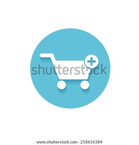 Vector business shopping cart icon on white background