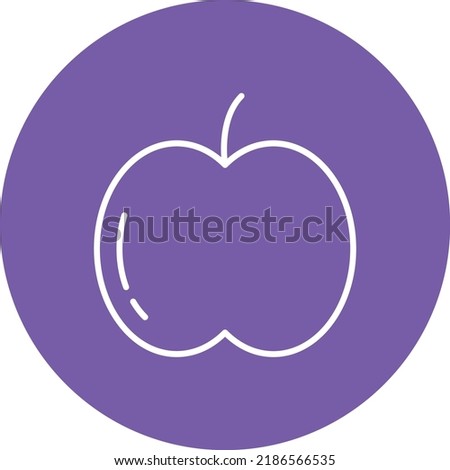 Apple line circle icon vector image. Can also be used for web apps, mobile apps and print media.