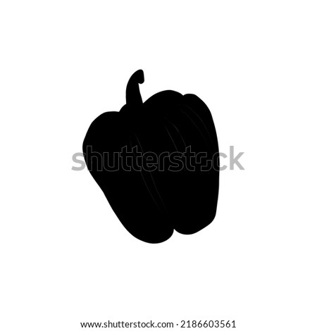 A simple doodle illustration of bright juicy sweet pepper. Sweet Bulgarian pepper