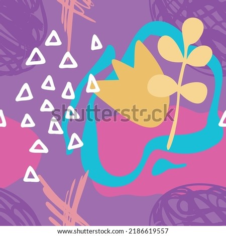 vector teenage seamless neon pattern naive simple style for textile design