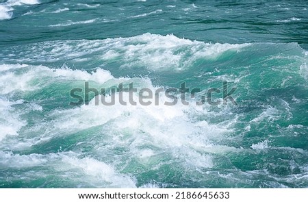 waves, rapids of a mountain river close-up