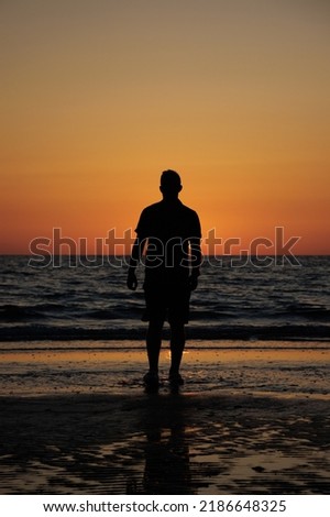 Silhouette of a man in sunset