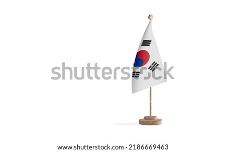South Korean flagpole in a white space background. High-quality JPEG image.