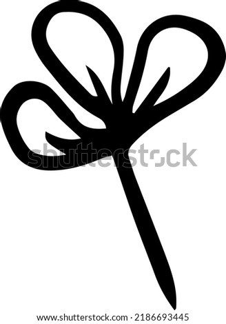 Shamrock, clover. Black and white sketch, logo, clipart. Vector illustration hand-drawn. Isolated object on a white background.