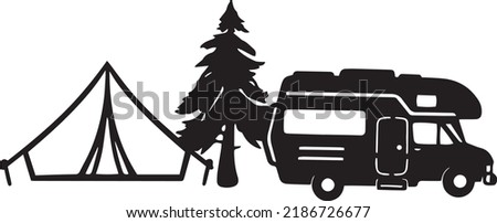 House on wheels Vector, Clip Art, Black and White