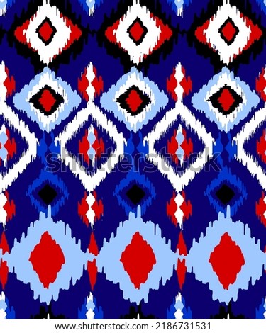 Abstract Hand Drawing Bohemian Ikat Ethnic Tribal Geometric Shapes Seamless Vector Pattern Isolated Background