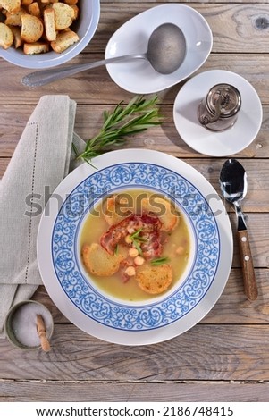 Chickpea soup with rosemary healthy food