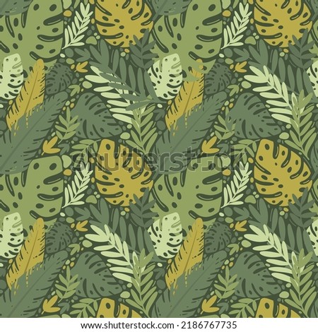 Modern exotic tropical seamless pattern. Art design for paper, cover, fabric, interior decor.