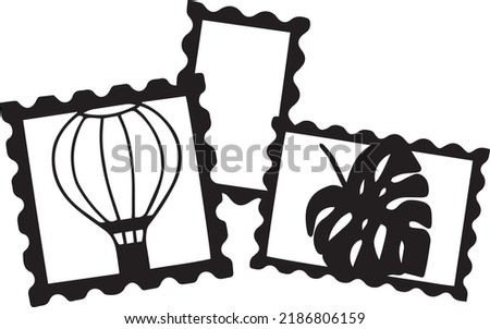 Stamps Vector Clip Art, Black and White