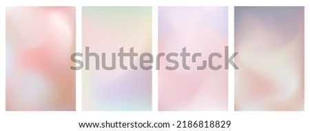 Pastel aesthetic mesh gradient set. Soft blurry backgrounds for poster, apps, screen themes. Subtle ethereal mystic aura backdrops for any vintage design. Royalty-Free Stock Photo #2186818829