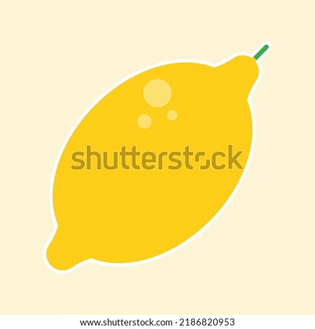 Lemon flat style. Child style vector illustration