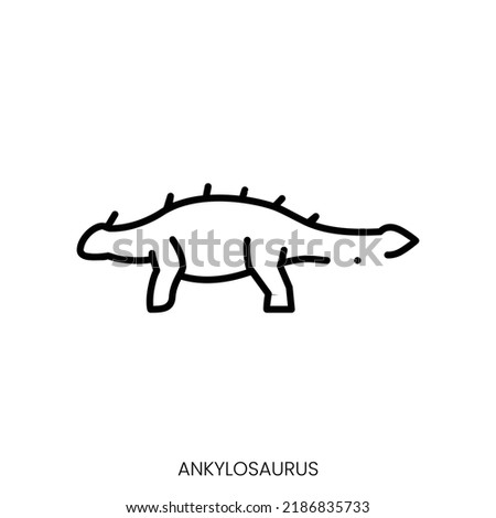 ankylosaurus icon. Linear style sign isolated on white background. Vector illustration