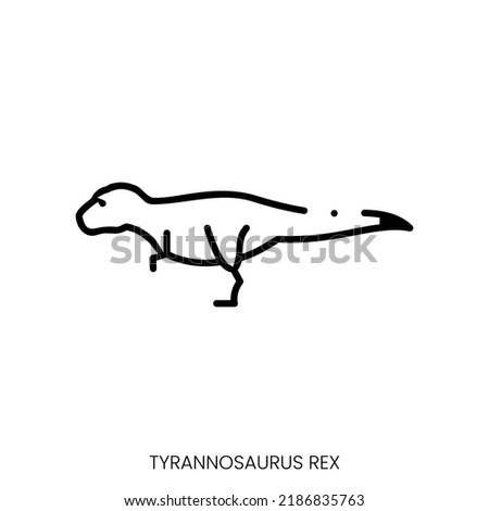 tyrannosaurus rex icon. Linear style sign isolated on white background. Vector illustration
