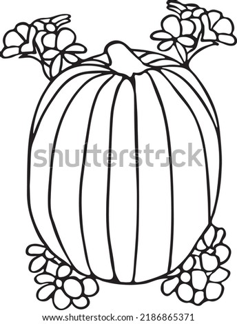 Pumpkin Vector Clip Art, Black and White