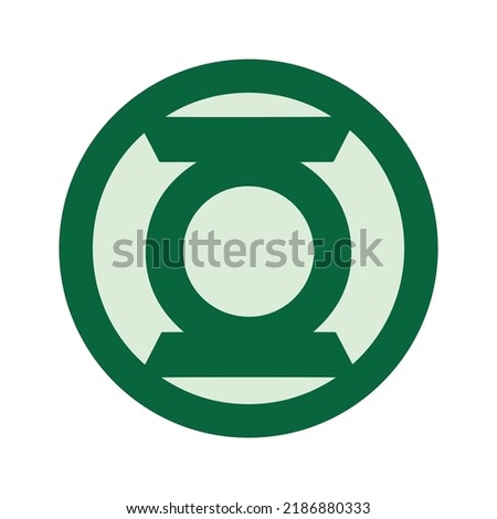 circle green lantern logo icon sign symbol graphic vector template isolated white background 
