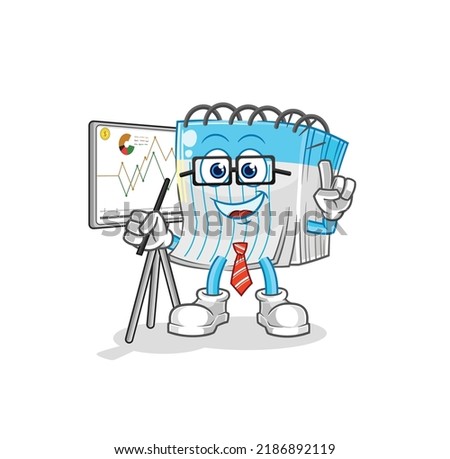 the notebook marketing character. cartoon mascot vector