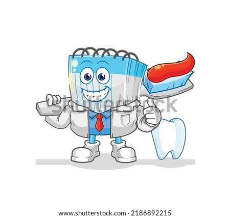 the notebook dentist illustration. character vector