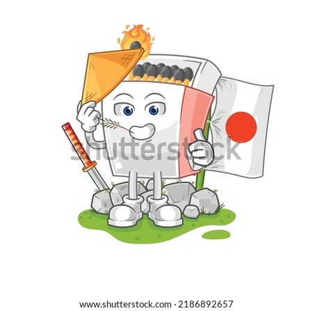 the matchbox japanese vector. cartoon character