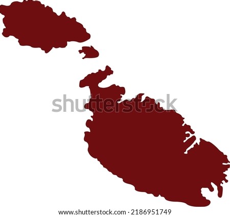 Vector illustration of Malta map Royalty-Free Stock Photo #2186951749