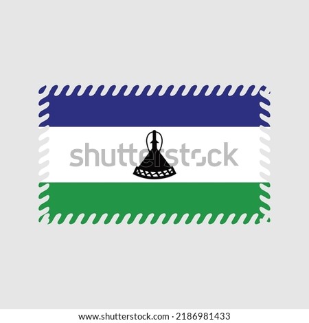 Lesotho Flag Vector. National Flag