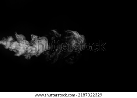 White vapor, smoke on a black background to add to your pictures. Perfect smoke, steam, fragrance, incense. Create mystical photos. Smoke background