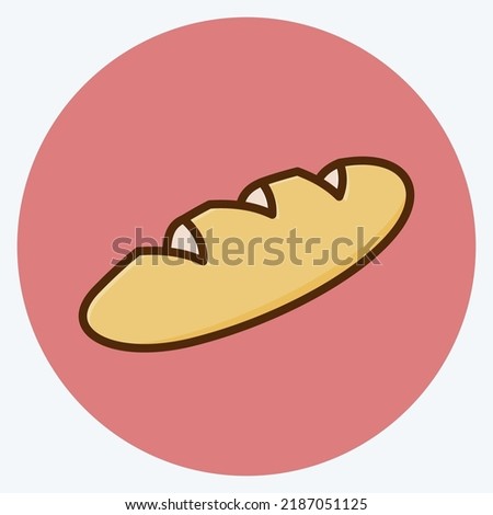 Icon Bread. suitable for Bakery symbol. flat style. simple design editable. design template vector. simple illustration