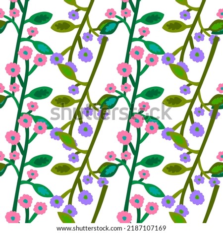 Strange flower seamless pattern. Contemporary botanical floral ornament. Creative plants endless wallpaper. Simple design for fabric, textile print, wrapping paper, cover. Vector illustration