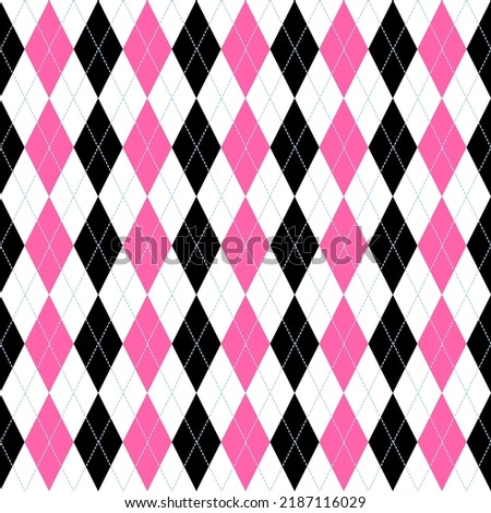argyle pink black pattern seamless