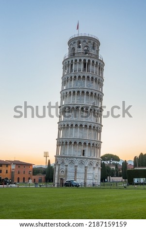 Pisa tower at sunrise without people Royalty-Free Stock Photo #2187159159