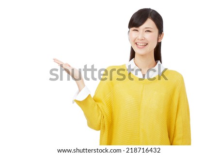 woman pointing side