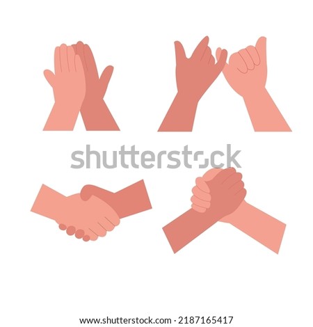 Hands concept, business people shaking hands, friend high five hand Royalty-Free Stock Photo #2187165417