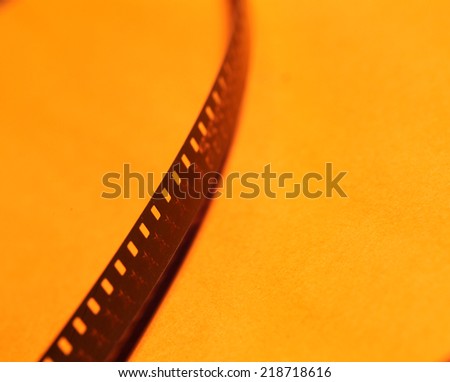Close up of an Old 8mm film strip