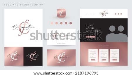 Luxury rose gold gradient logo and brand identity
