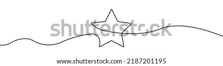 Star icon line continuous drawing vector. One line star icon vector background. Star icon. Continuous outline of a star icon. Royalty-Free Stock Photo #2187201195