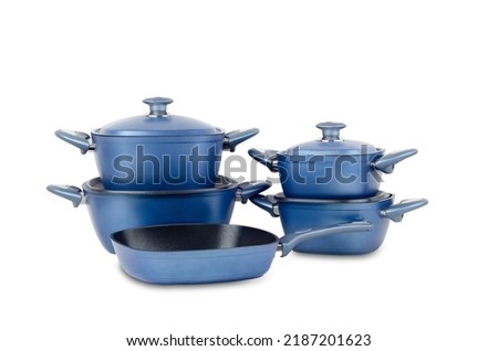 cookware set on white background Royalty-Free Stock Photo #2187201623