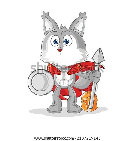 the wolf spartan character. cartoon mascot vector