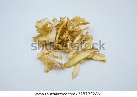 Picture of dried polygonatum used in Chinese herbal medicine to improve lung functions.