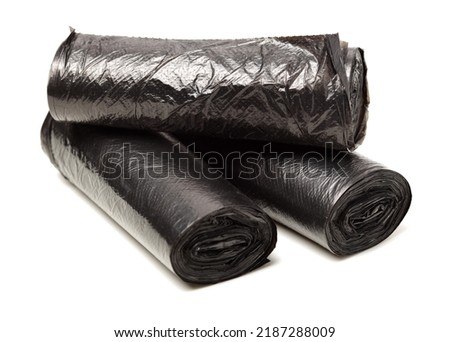 garbage bag close up in studio on white background