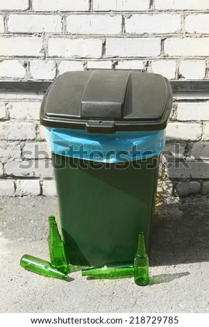 Recycling bin outdoors