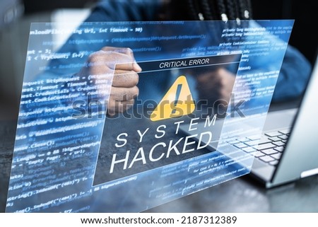 Ransomware Malware Attack And Breach. Business Computer Hacked Royalty-Free Stock Photo #2187312389