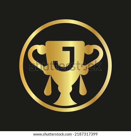 Trophy color doodle logo J latter speech bubble Employee Appreciation Day. Business development vector template for banner,
card, poster, background.
