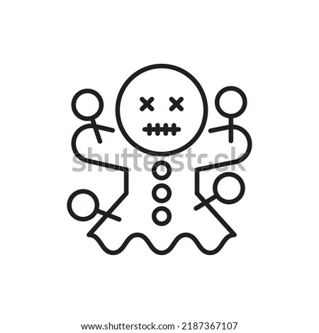 Voodoo vector Outline Icon Design illustration. Halloween Symbol on White background EPS 10 File