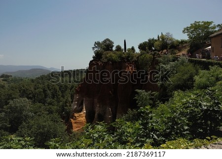 the tourist attraction of  Ocher Canyon in Roussillion in the Provence region in South France