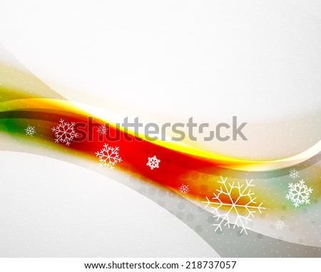 Christmas blur wave and snow abstract background